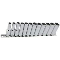 Jeu de douilles m&eacute;triques &agrave; 12 pans SS3812DM-12, 12 Mcx, Prise de 3/8", Profond Les Distributions ICE