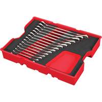Wrench Set with Tray for PACKOUT Drawers, Ratcheting Combination, 15 Pieces, Metric Les Distributions ICE