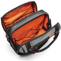 17" Tradesman Closed Top Tool Bag, Polyester, 3 Pockets, Black/Grey/Orange Les Distributions ICE