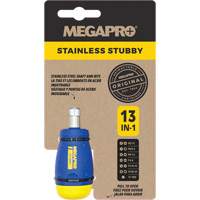 13-in-1 Stubby Screwdriver, 4-1/2" L, Plastic Handle Les Distributions ICE