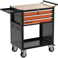 Chariot utilitaire, 4 tiroirs, Noir/Orange Les Distributions ICE