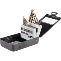 Gold Oxide Drill Bit Set, 21 Pieces, High Speed Steel Les Distributions ICE
