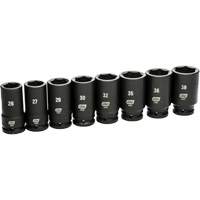 6 Point SAE Socket Set, 8 Pcs, Impact, 3/4" Drive Size, Deep Les Distributions ICE