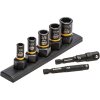 SAE Bolt Biter Extraction Socket Set, 7 Pcs, Impact, 1/4"/3/8" Drive Size Les Distributions ICE
