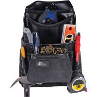 Phantom Collection Heavy-Duty Nail & Tool Bag, Leather, 10 Pockets, Black Les Distributions ICE
