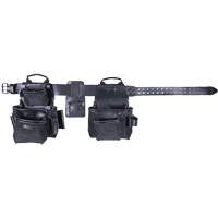 Phantom Collection 4-Piece Heavy-Duty Combo Apron, Leather, Black Les Distributions ICE