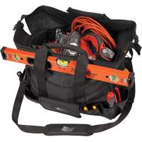 Phantom Collection 18" Contractor's Tool Bag, Ballistic Polyester, 25 Pockets, Black Les Distributions ICE