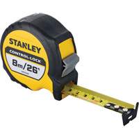 CONTROL-LOCK Tape Measure, 25 mm x 26'/8 m, Imperial & Metric Graduations Les Distributions ICE