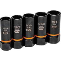 Bolt Biter Extraction Socket Set, 5 Pcs, Impact, 1/2" Drive Size, Deep Les Distributions ICE