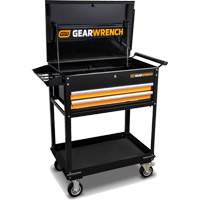 Chariot utilitaire, 2 tiroirs, 32-1/2" la x 42" h, Noir/Orange Les Distributions ICE
