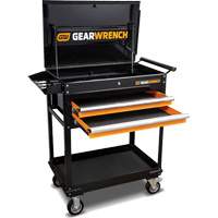 Chariot utilitaire, 2 tiroirs, 32-1/2" la x 42" h, Noir/Orange Les Distributions ICE