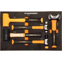 Mixed Hammer Set in Foam Storage Tray, 5 Pieces Les Distributions ICE