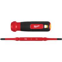 Tournevis &agrave; embouts interchangeables &agrave; tige articul&eacute;e isol&eacute; 1000 V, 2-en-1, 8-4/5" lo, Prise Coussin&eacute;e Les Distributions ICE