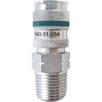 QUIKSILVER Ultraflo 7.8 mm Quick Coupler, Zinc-Plated Steel, 1/2", Male NPT, 362 PSI Les Distributions ICE
