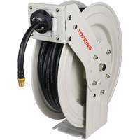 MAXREEL Single-Arm Automatic Rewind L Hose Reel with Rubber Hose, Air, 3/8" x 50', Single Hose, 250 PSI Les Distributions ICE