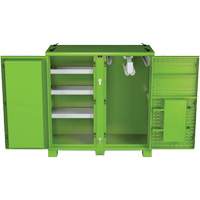 Armoire ventil&eacute;e pour le rangement d'&eacute;PI sur place, Acier, Vert lime haute visibilit&eacute; Les Distributions ICE