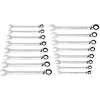 90-Tooth 12-Point Reversible Wrench Set, Ratcheting Box, 16 Pieces, Metric Les Distributions ICE