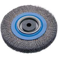 Crimped Wire Bench Wheel Brush, 8" Dia., 0.0118" Fill, 5/8" - 1-1/4" Arbor Les Distributions ICE