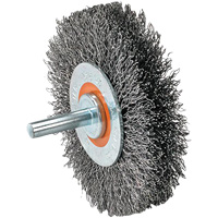 Mounted Wire Brush, 1-3/8" Dia., 0.008" Fill, 1-1/4" Arbor Les Distributions ICE