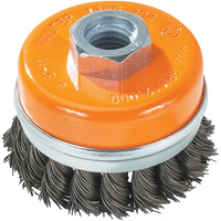 Knot-Twisted Wire Cup Brush, 5" Dia. x 5/8"-11 Arbor Les Distributions ICE