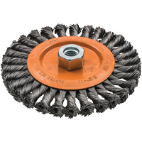 Brosse rotative &agrave; fils nou&eacute;s large, Arbre 5/8"-11, Acier Les Distributions ICE