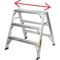 Industrial-Duty Sawhorse, 2' H x 31.9375" W x 23.50" D, 300 lbs. Capacity, Aluminum Les Distributions ICE