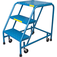 Escabeau roulant, 3 marches, Largeur de la marche 18", Hauteur de la plateforme 28", Acier Les Distributions ICE