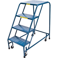 Escabeau roulant, 4 marches, Largeur de la marche 18", Hauteur de la plateforme 37", Acier Les Distributions ICE