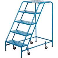 Escabeau roulant, 5 marches, Largeur de la marche 18", Hauteur de la plateforme 46", Acier Les Distributions ICE