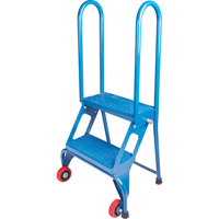 Portable Folding Ladder, 2 Steps, Perforated, 20" High Les Distributions ICE