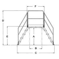 Crossover Ladder, 128" Overall Span, 60" H x 60" D, 24" Step Width Les Distributions ICE