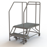 Plateforme de travail mobile, Acier, 2 Marches, 20" ha, 35" p, 24" Marche, Stri&eacute; Les Distributions ICE
