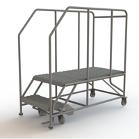 Plateforme de travail mobile, Acier, 2 Marches, 20" ha, 47" p, 24" Marche, Stri&eacute; Les Distributions ICE