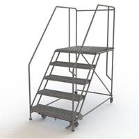 Plateforme de travail mobile, Acier, 5 Marches, 50" ha, 36" p, 36" Marche, Stri&eacute; Les Distributions ICE