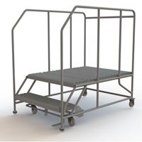 Plateforme de travail mobile, Acier, 2 Marches, 20" ha, 48" p, 36" Marche, Stri&eacute; Les Distributions ICE