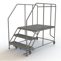 Plateforme de travail mobile, Acier, 3 Marches, 30" ha, 48" p, 36" Marche, Stri&eacute; Les Distributions ICE