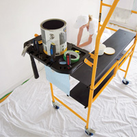 Jobsite Series 4' Safety Rail & Tool Shelf Scaffold Kit, Steel Frame, 49-1/2" D x 57-3/4" H Les Distributions ICE