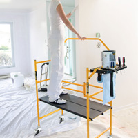 Jobsite Series 4' Safety Rail & Tool Shelf Scaffold Kit, Steel Frame, 49-1/2" D x 57-3/4" H Les Distributions ICE