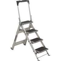 &eacute;chelle escabeau avec roues pivotantes, 4 marches, 44,25" x 22,13" x Hauteur 59" Les Distributions ICE