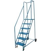 Escabeau roulant, 6 marches, Largeur de la marche 18", Hauteur de la plateforme 55", Acier Les Distributions ICE