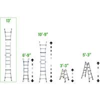 &eacute;chelle t&eacute;lescopique multipositions, 2,916' - 9,75', Aluminium, 300 lb, CSA calibre 1A Les Distributions ICE
