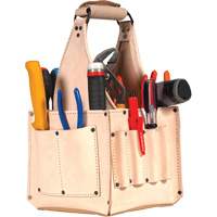 Electrical & Maintenance Tool Pouches, Leather, 17 Pockets, Beige Les Distributions ICE