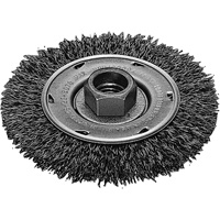 Disque m&eacute;tallique &agrave; fils torsad&eacute;s, Dia. 4", Fils 0,02", Arbre 5/8"-11, Acier inoxydable Les Distributions ICE