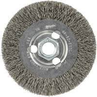 Crimped Wire Wheel, 4" Dia., 0.12" Fill, 5/8"-11 Arbor Les Distributions ICE