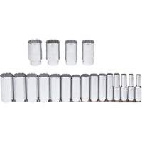 Socket Set, 19 Pcs, 1/2" Drive Size, Deep Les Distributions ICE
