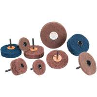 Standard Abrasives Buff & Blend Wheel, 3" Dia. x 1/4" W, 1/4" Arbor, Aluminum Oxide Les Distributions ICE
