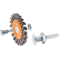 Reversible Mounted Knot-Twisted Wire Wheel, 4" Dia., 0.0118" Fill, 5/8" Arbor, Steel Les Distributions ICE