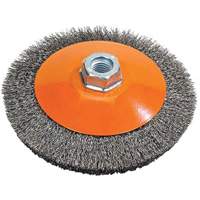 Saucer Crimped Wire Wheel, 4" Dia., 0.012" Fill, 5/8"-11 Arbor Les Distributions ICE