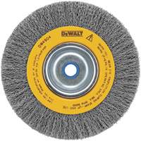 Crimped Bench Wire Brush, 6" Dia., 0.014" Fill, 5/8" - 1/2" Arbor Les Distributions ICE