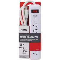 Protecteurs de surtension, 6 Prises, 750 J, 1875, Cordon 3' Les Distributions ICE